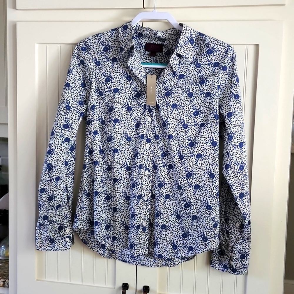 J Crew floral button down shirt size 6  Liberty Fabric